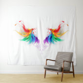 Tenture Ailes fluffy arc-en-ciel (En situation (horizontale))