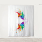 Tenture Ailes fluffy arc-en-ciel (Devant)