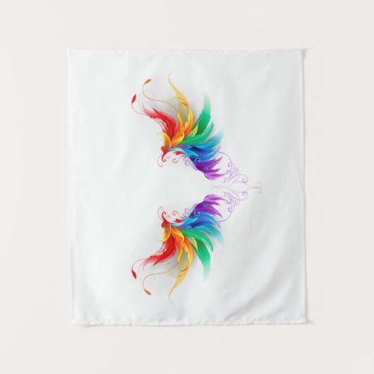 Tenture Ailes fluffy arc-en-ciel (Devant)