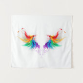 Tenture Ailes fluffy arc-en-ciel (Devant (Horizontal))