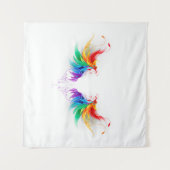 Tenture Ailes fluffy arc-en-ciel (Devant (Horizontal))