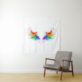 Tenture Ailes fluffy arc-en-ciel (En situation)