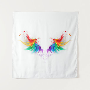 Tenture Ailes fluffy arc-en-ciel