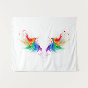 Tenture Ailes fluffy arc-en-ciel