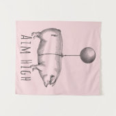 Tenture Aim High Cute Pig and Balloon Inspirational (Devant (Horizontal))
