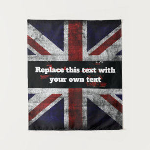 Tenture Ajouter du texte sur le coussin drapeau anglais