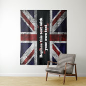 Tenture Ajouter du texte sur le drapeau anglais Jeu d'orei (En situation)
