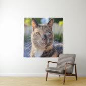 Tenture Ajouter une Personnaliser photo de chat (En situation)