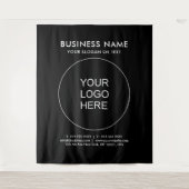 Tenture Ajouter Votre Logo Texte Extra Grand Fond Noir (Devant)