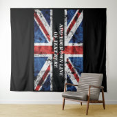 Tenture Ajouter votre texte sur le drapeau anglais Jeu d'o (En situation (horizontale))