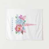 Tenture Ajoutez votre couronne florale de | de licorne (Devant (Horizontal))