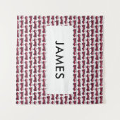 Tenture Ajoutez Votre Nom Camion de pompiers rouge Fire pe (Devant (Horizontal))