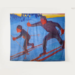 Tenture Akseli Gallen-Kallela - Skiers