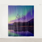 Tenture Alaska Northern Lights Mountains Lake (Devant)