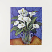 Tenture Alcatraces, peinture florale d'art, (Devant)