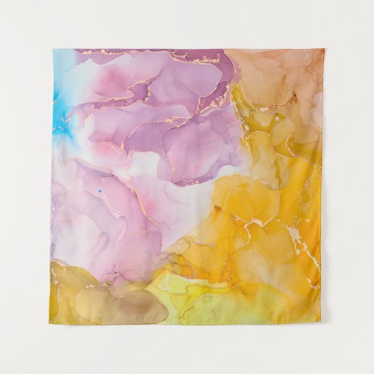 Tenture Alcohol ink colors translucent. Fluid Art. Modern (Devant)