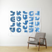 Tenture Alef-Bet hébraïque dans Ombre enfants juifs rose-r (En situation (horizontale))