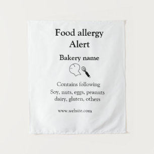 Tenture Alerte d'allergie alimentaire ajouter le nom texte