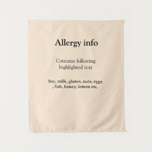Tenture Alerte d'allergie alimentaire ajouter un nom aux é