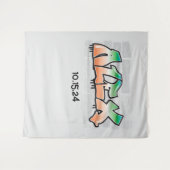 Tenture ALEX Votre nom Graffiti Brick Wall Paint Splatter (Devant (Horizontal))