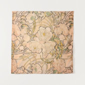 Tenture Alfonse Mucha Art Nouveau Peonies (Devant (Horizontal))