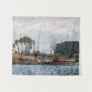 Tenture Alfred Sisley - Bateaux à l'écluse de Bougival