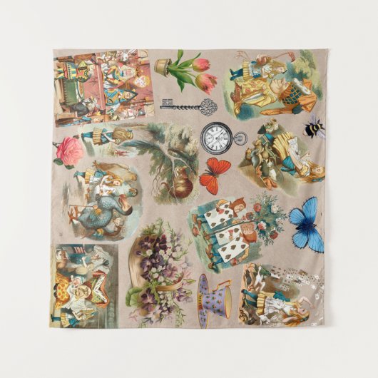 Tenture Alice à Wonderland Cheshire Cat Characters (Devant (Horizontal))