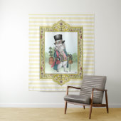 Tenture Alice au pays des merveilles Lapin blanc portant d (En situation)