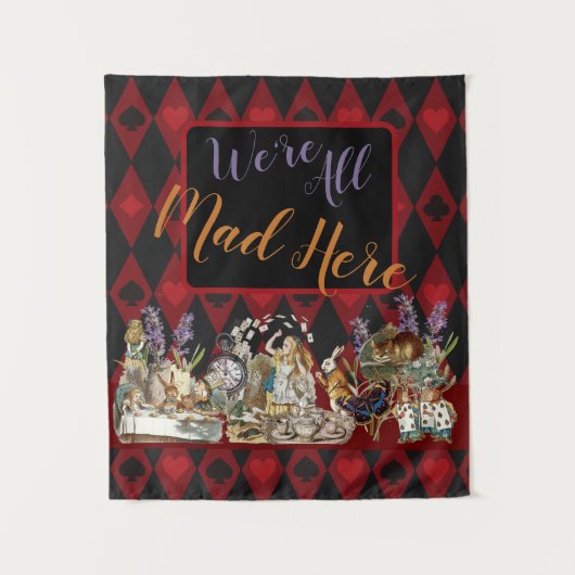 Tenture Alice au pays des merveilles Mad Cheshire Chat (Devant)