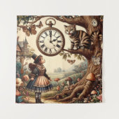 Tenture Alice & Cheshire Cat: Whimsical Wonderland Fantasy (Devant)