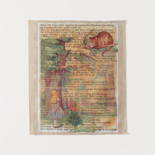 Tenture Alice et le chat cheshire (Devant)