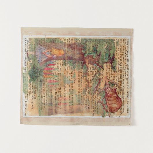 Tenture Alice et le chat cheshire (Devant (Horizontal))