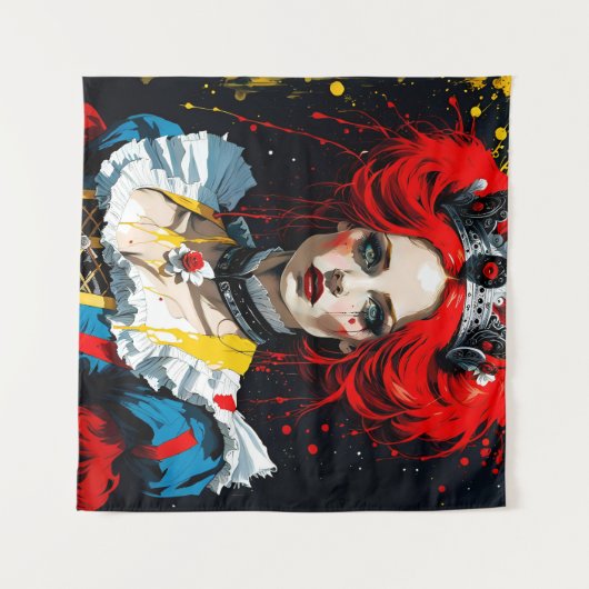 Tenture Alice, reine rouge (Devant (Horizontal))