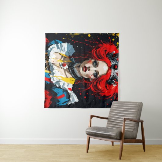 Tenture Alice, reine rouge (En situation (horizontale))