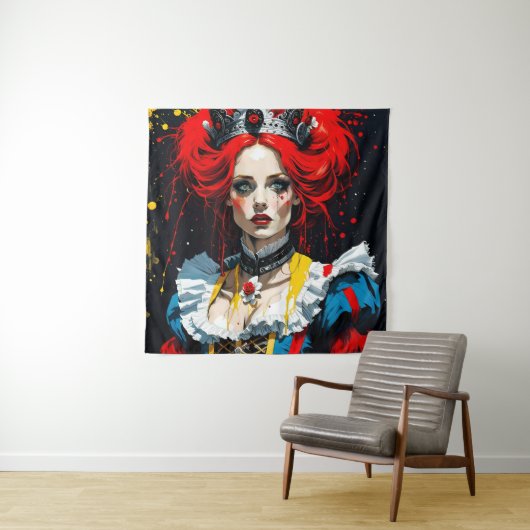 Tenture Alice, reine rouge (En situation)