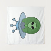 Tenture Alien dans son petit vaisseau spatial (Devant (Horizontal))