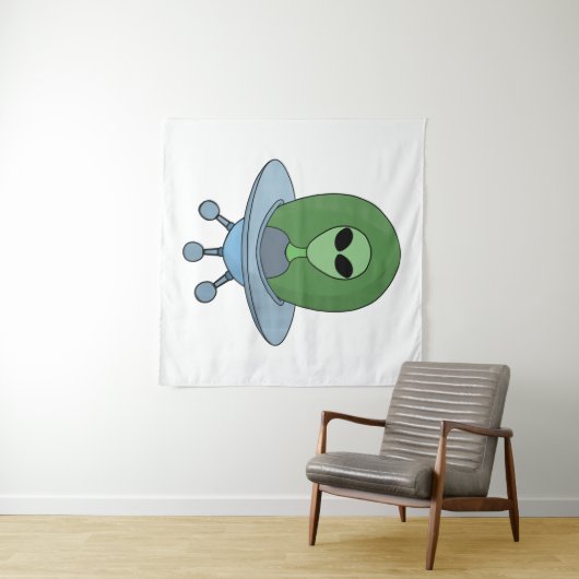 Tenture Alien dans son petit vaisseau spatial (En situation (horizontale))