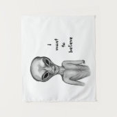 Tenture Alien gris, je veux croire (Devant)