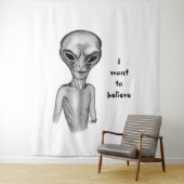 Tenture Alien gris, je veux croire (En situation)