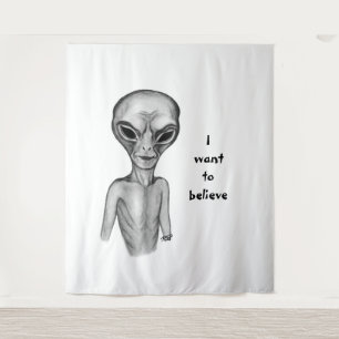 Tenture Alien gris, je veux croire