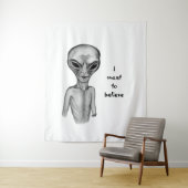 Tenture Alien gris, je veux croire (En situation)