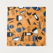 Tenture Alien OVNI, vaisseaux spatiaux, motif pour enfants (Devant (Horizontal))