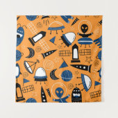 Tenture Alien OVNI, vaisseaux spatiaux, motif pour enfants (Devant)