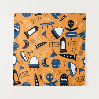 Tenture Alien OVNI, vaisseaux spatiaux, motif pour enfants