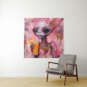 Tenture Alien Rose Avec Jus D'Orange (En situation)