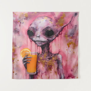 Tenture Alien Rose Avec Jus D'Orange