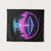 Tenture Alien vaisseau spatial rétro futuriste (Devant (Horizontal))