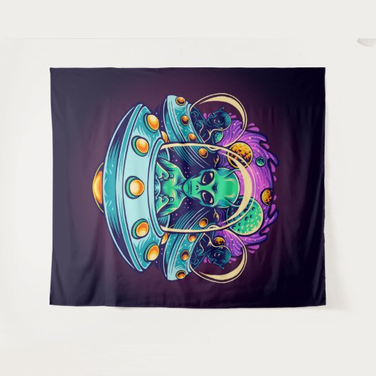 Tenture Aliens dans l'espace (Devant (Horizontal))