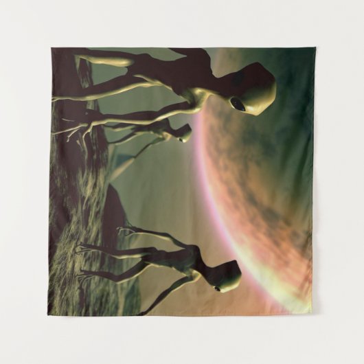 Tenture ALIENS gris SF 2 (Devant (Horizontal))