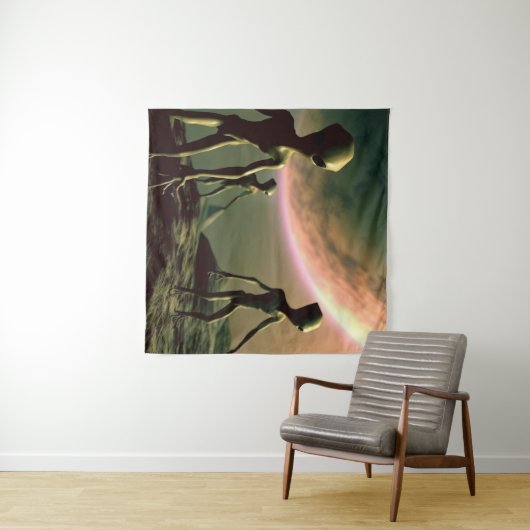 Tenture ALIENS gris SF 2 (En situation (horizontale))